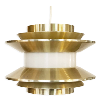 Pendant light "Trava" in golden aluminium by Carl Thore for Granhaga Metallindustri, Sweden 1970s