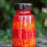 West Germany 242/22 ceramic vase, decorative vase, flower pot, fat lava, red vase, collection,