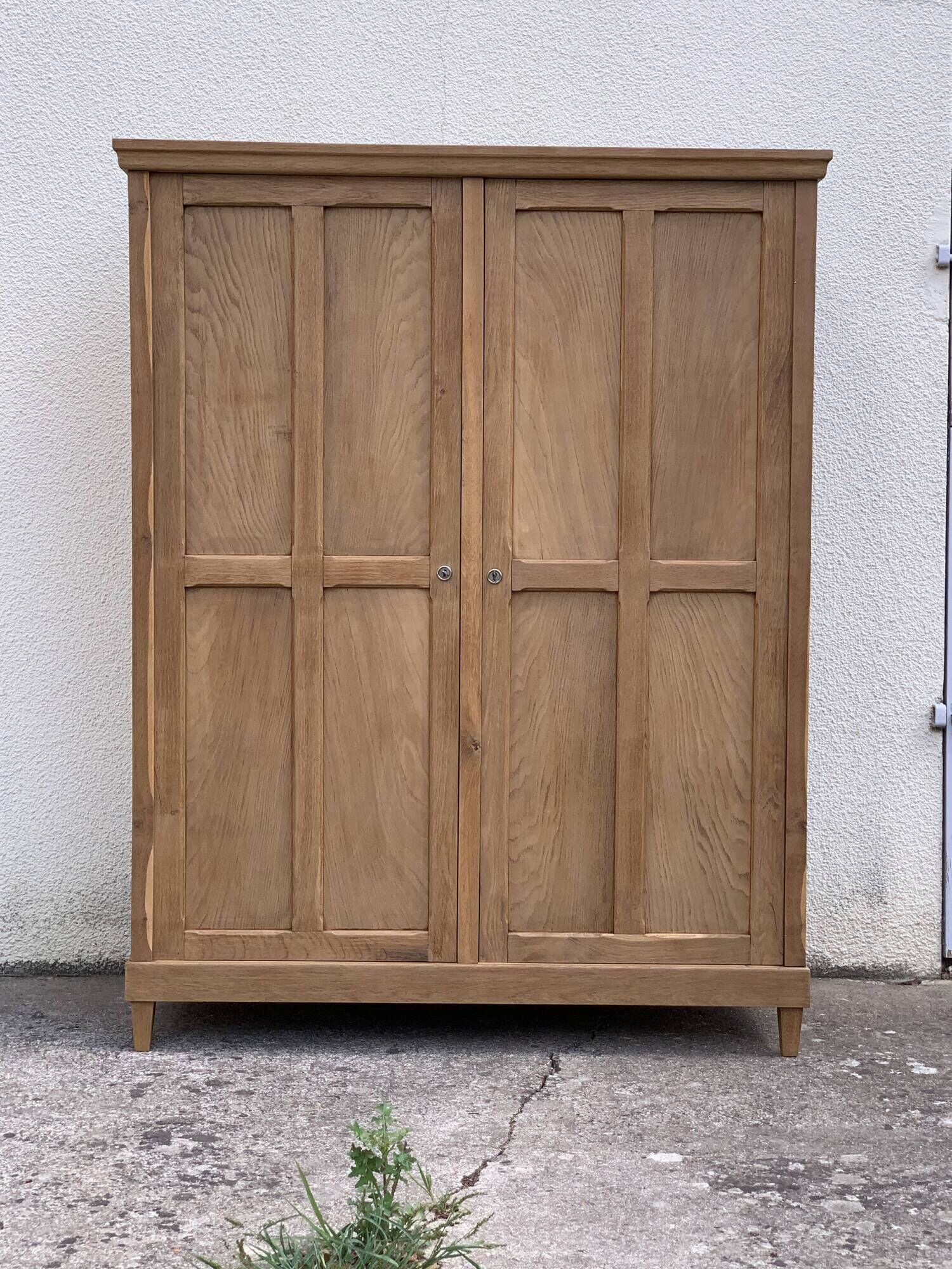 Armoire parisienne art déco 1930 penderie démontable bois brut
