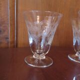 6 art deco wine glasses