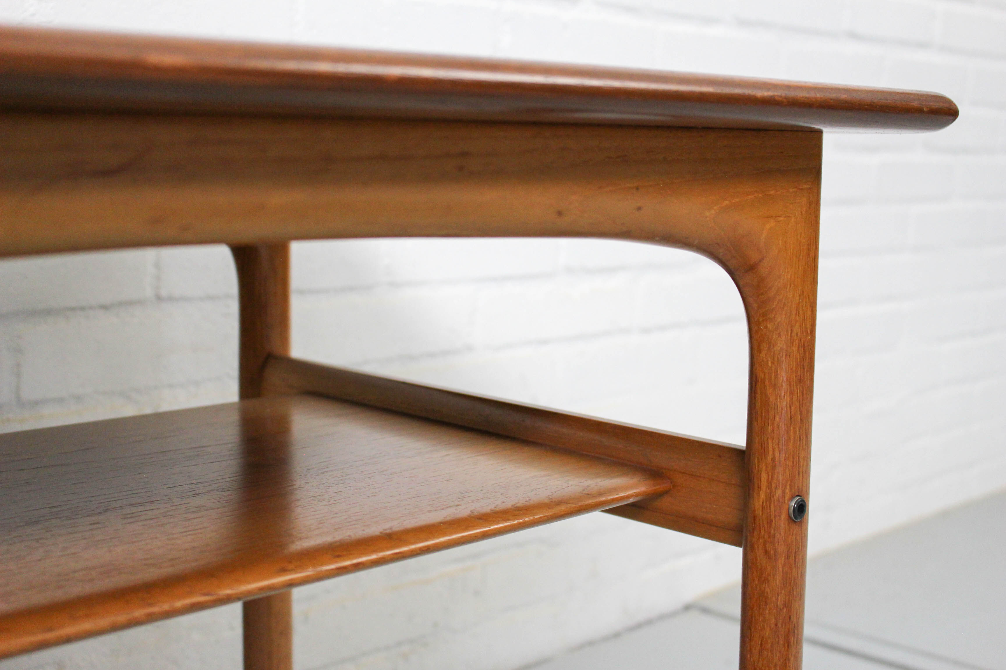 Mid Century Two-Tiered Teak Sidetable by Rasmus Solberg, Norway 1960s