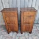Pair of bedside commodes in walnut. Italy circa 1700s