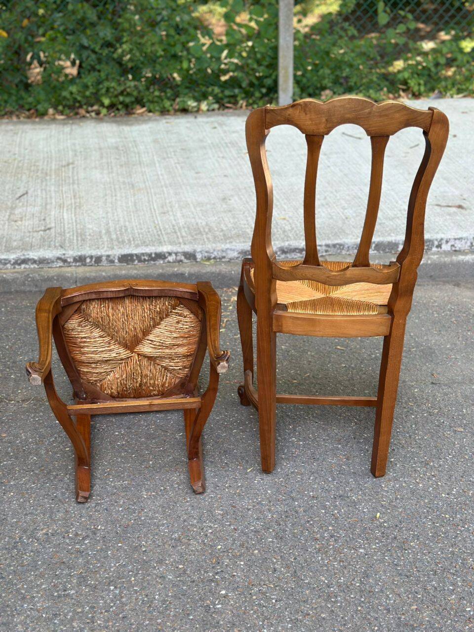 6 dining chairs in Louis XV style from the 1970s.