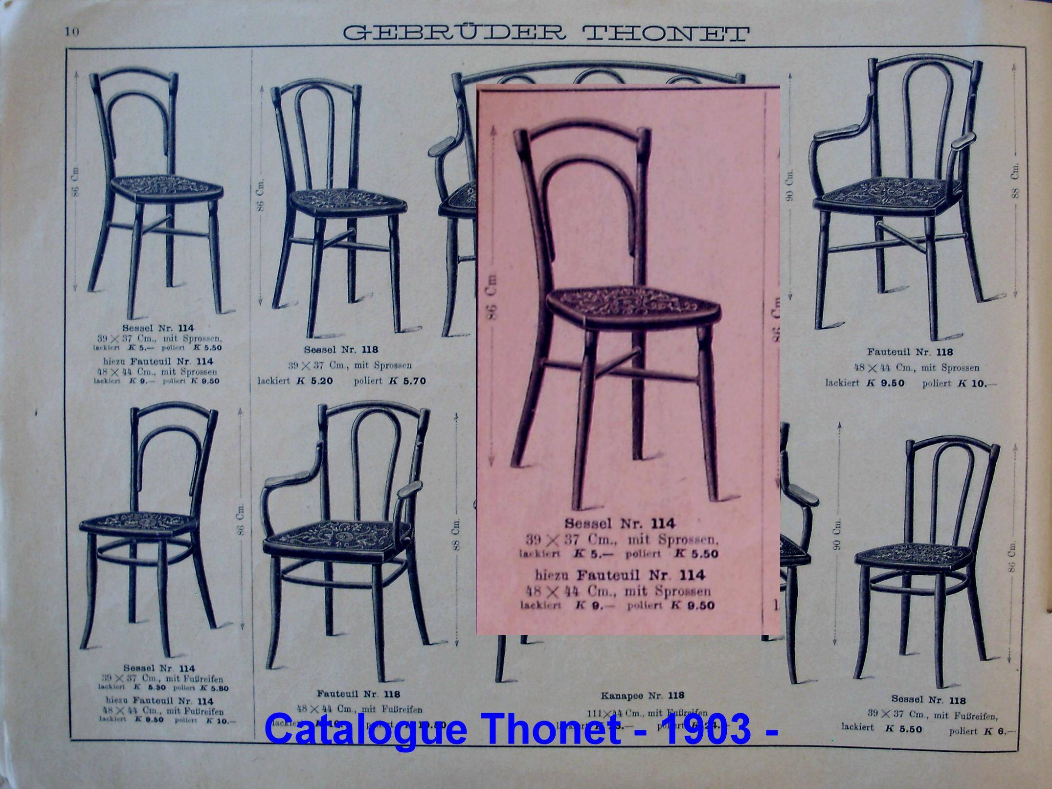 Chaise bistrot Thonet N°115 vers 1900 assise bois thermoformée