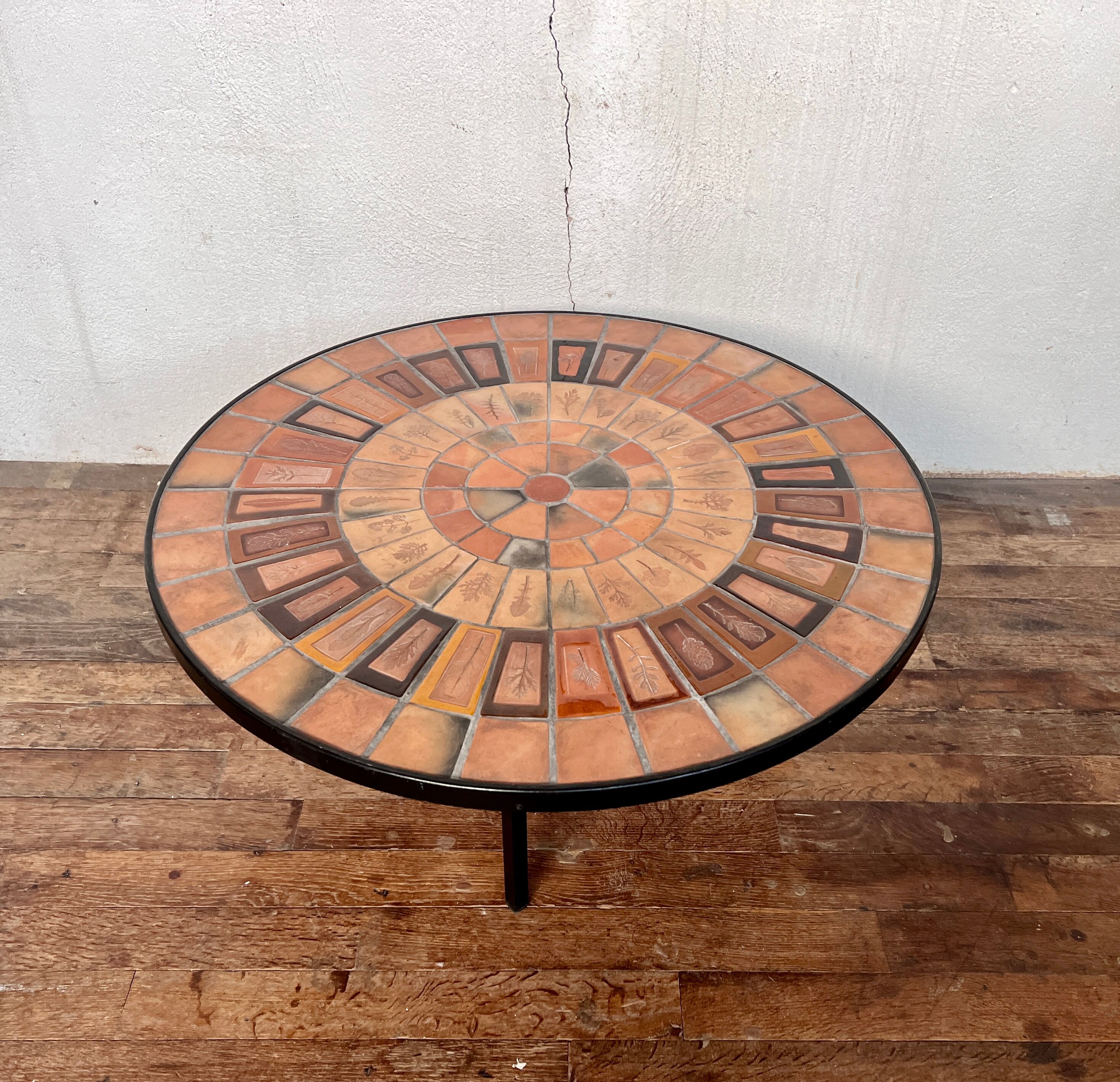 round coffee table Roger Capron Vallauris