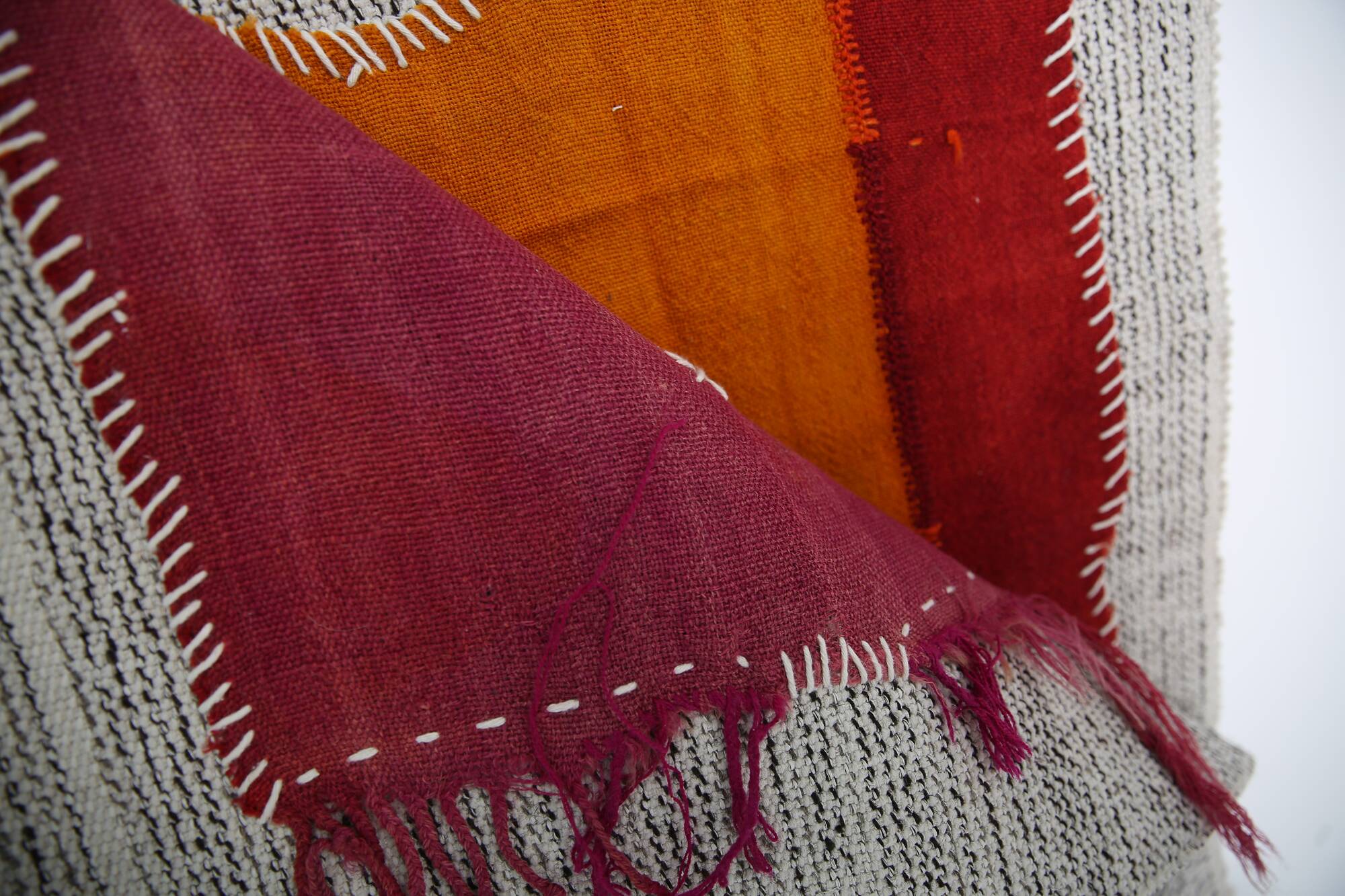 Handwoven Textile Wall Hanging, Vintage Wall Rug, 106x156 Cm