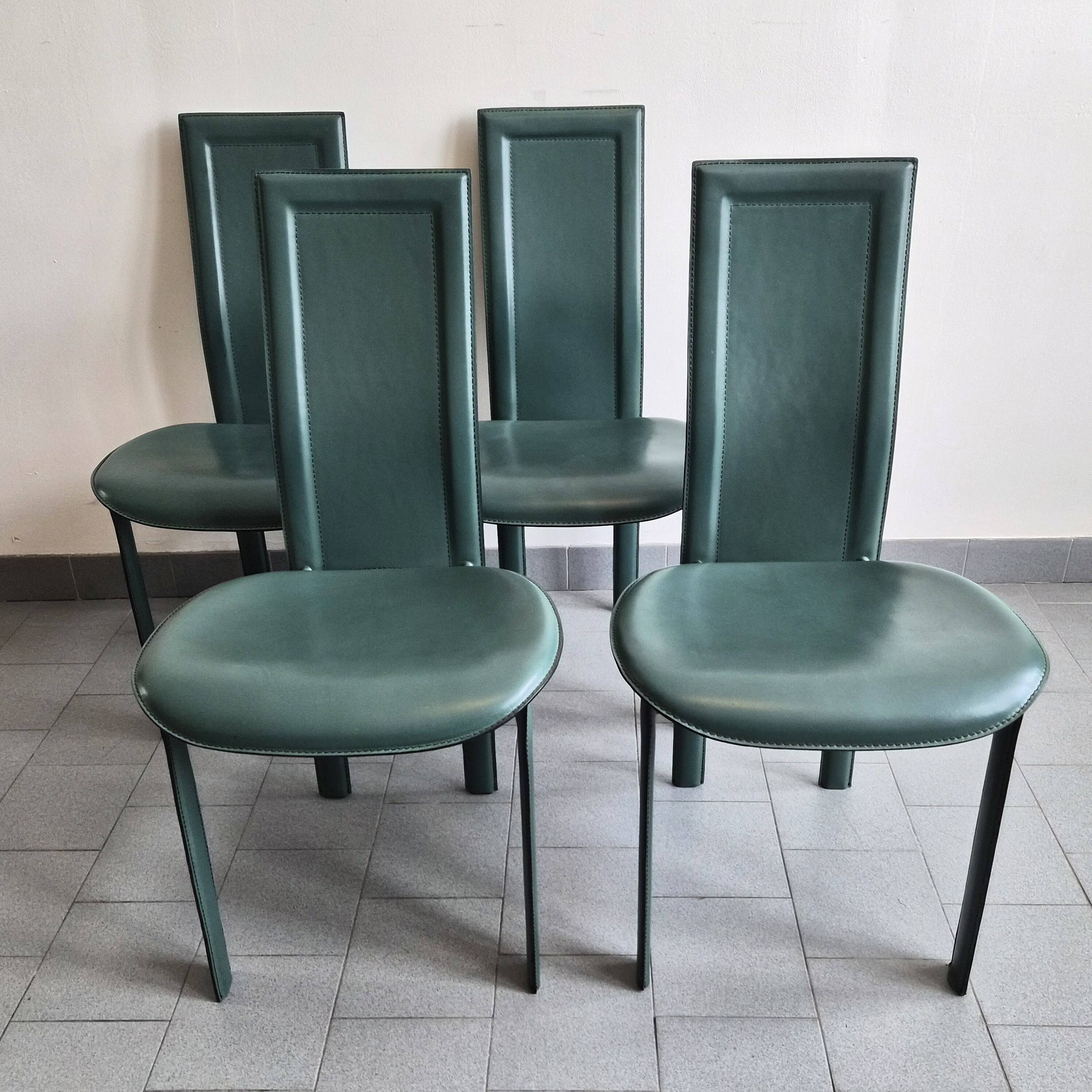 Set of 4 vintage 1980 Cattelan Italia chairs