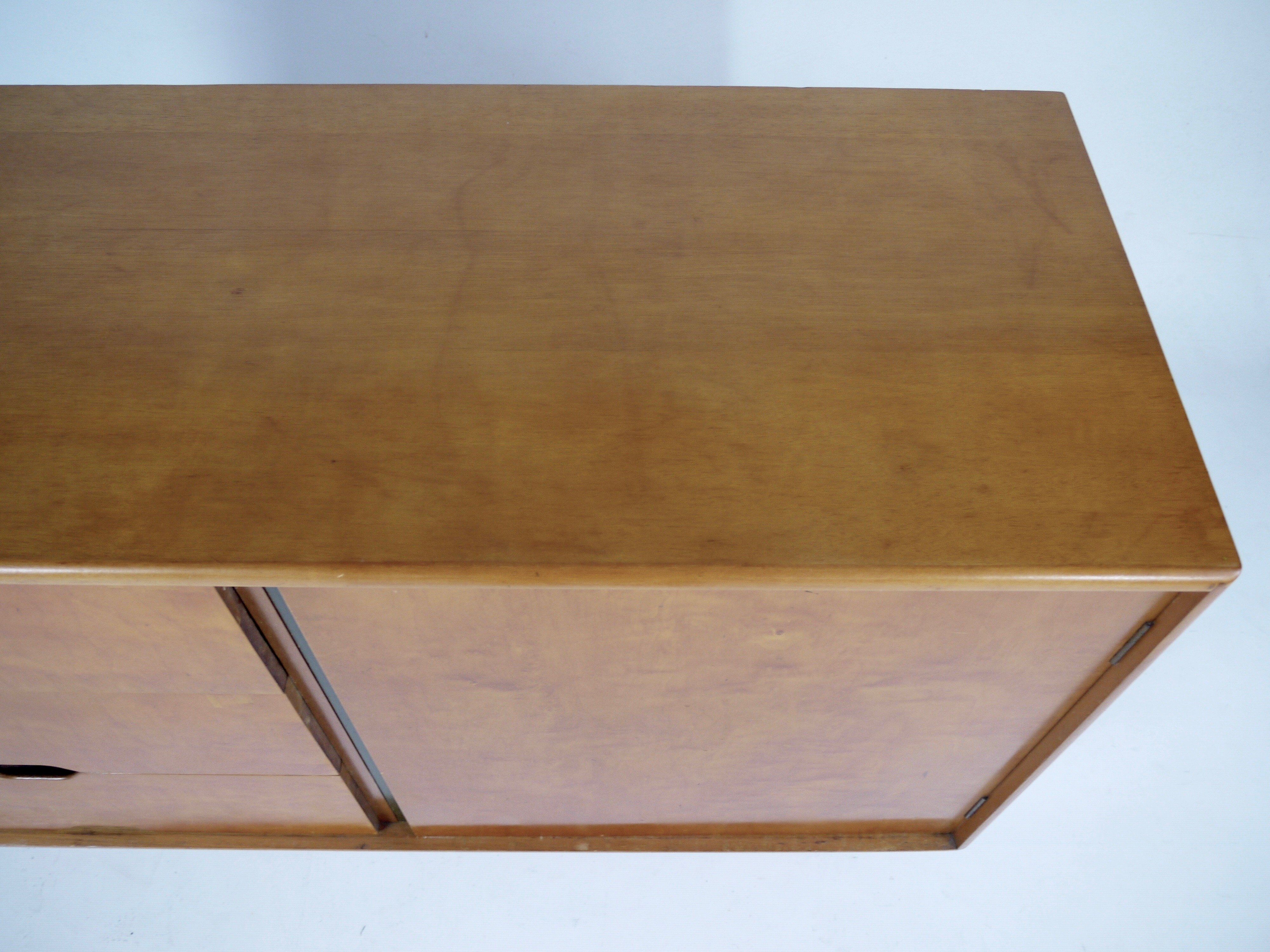Vintage Beech & Maple Wood Sideboard by Vesper for Heals, 1950s
