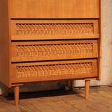Vintage wicker rattan secretary desk