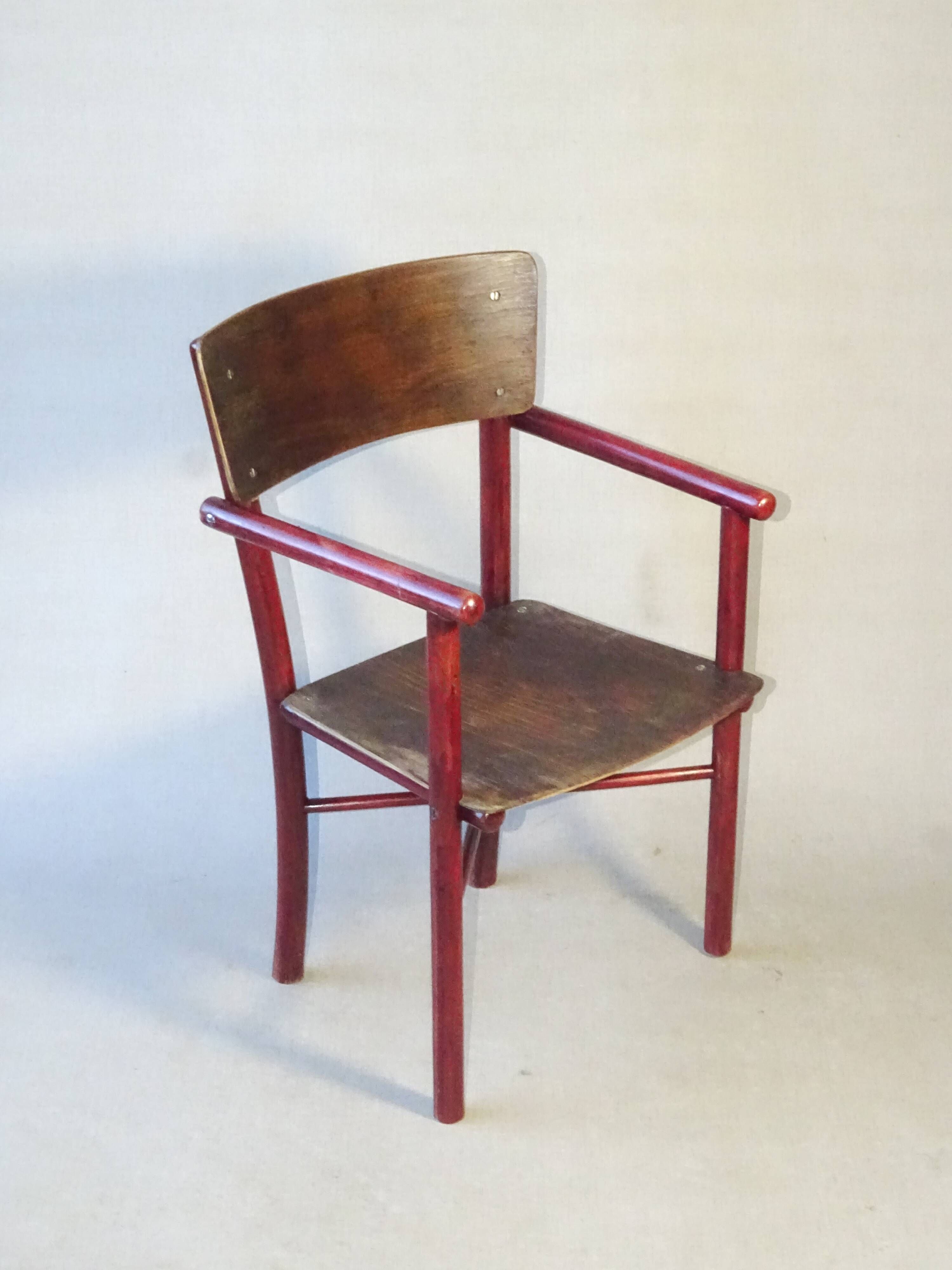 Thonet armchair for children No. Z10/F, 1925. Full Art Deco.