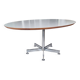 Roche Bobois oval table, white laminate and chrome, 1970s