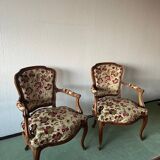 Pair of Louis XV style armchairs