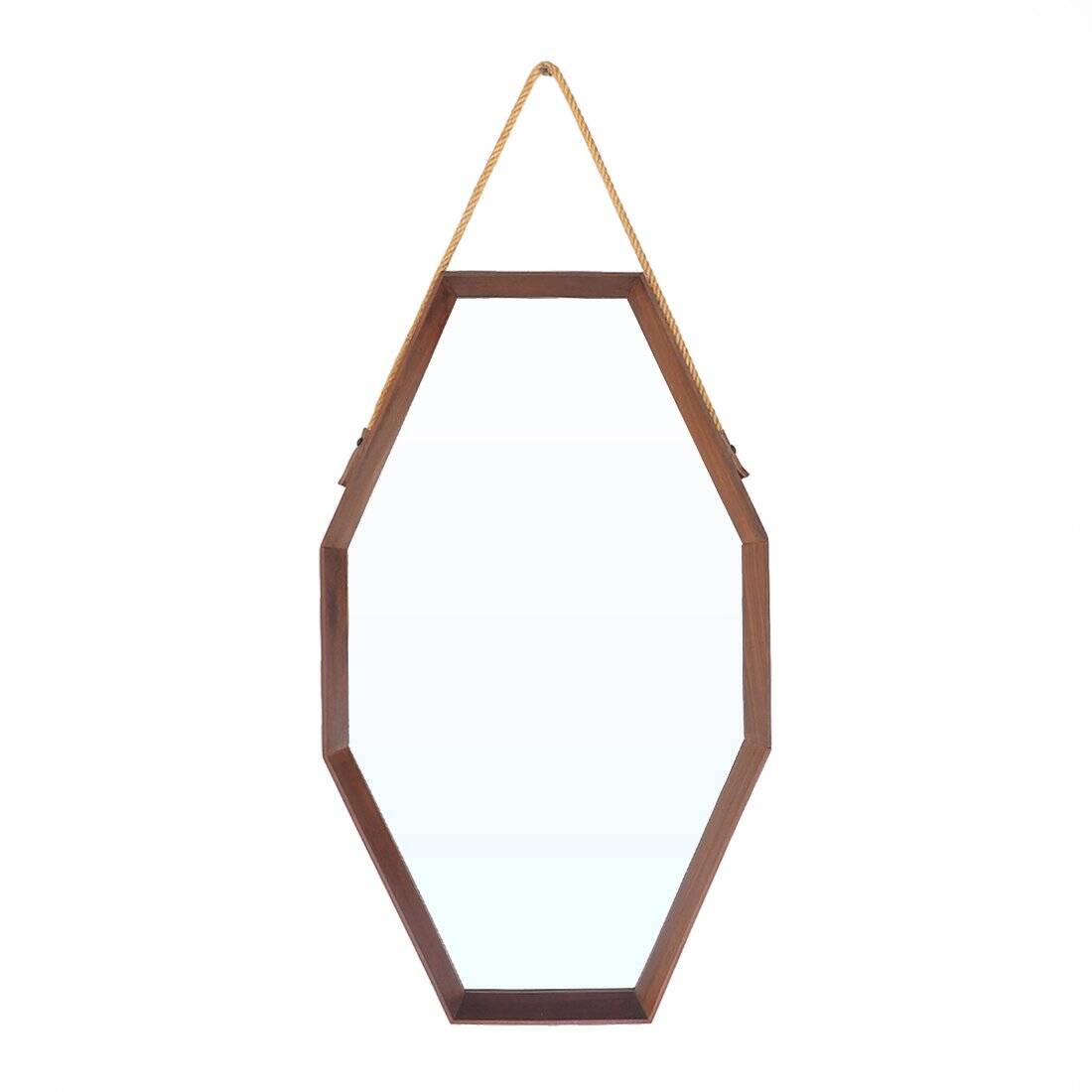 Octagonal mirror with a teak frame, 1960s