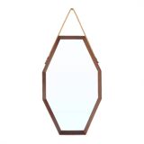 Octagonal mirror with a teak frame, 1960s