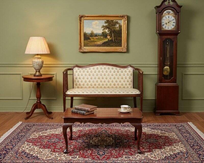 Art Nouveau Two-Seater Canapé or Bench in Mahogany, Early 1900s