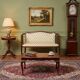 Art Nouveau Two-Seater Canapé or Bench in Mahogany, Early 1900s