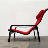 Mid-century modern Pulkka lounge chair by Ilmari Lappalainen for Asko, Finland, 1960s.