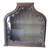 Old showcase carved wood vine leaf grape