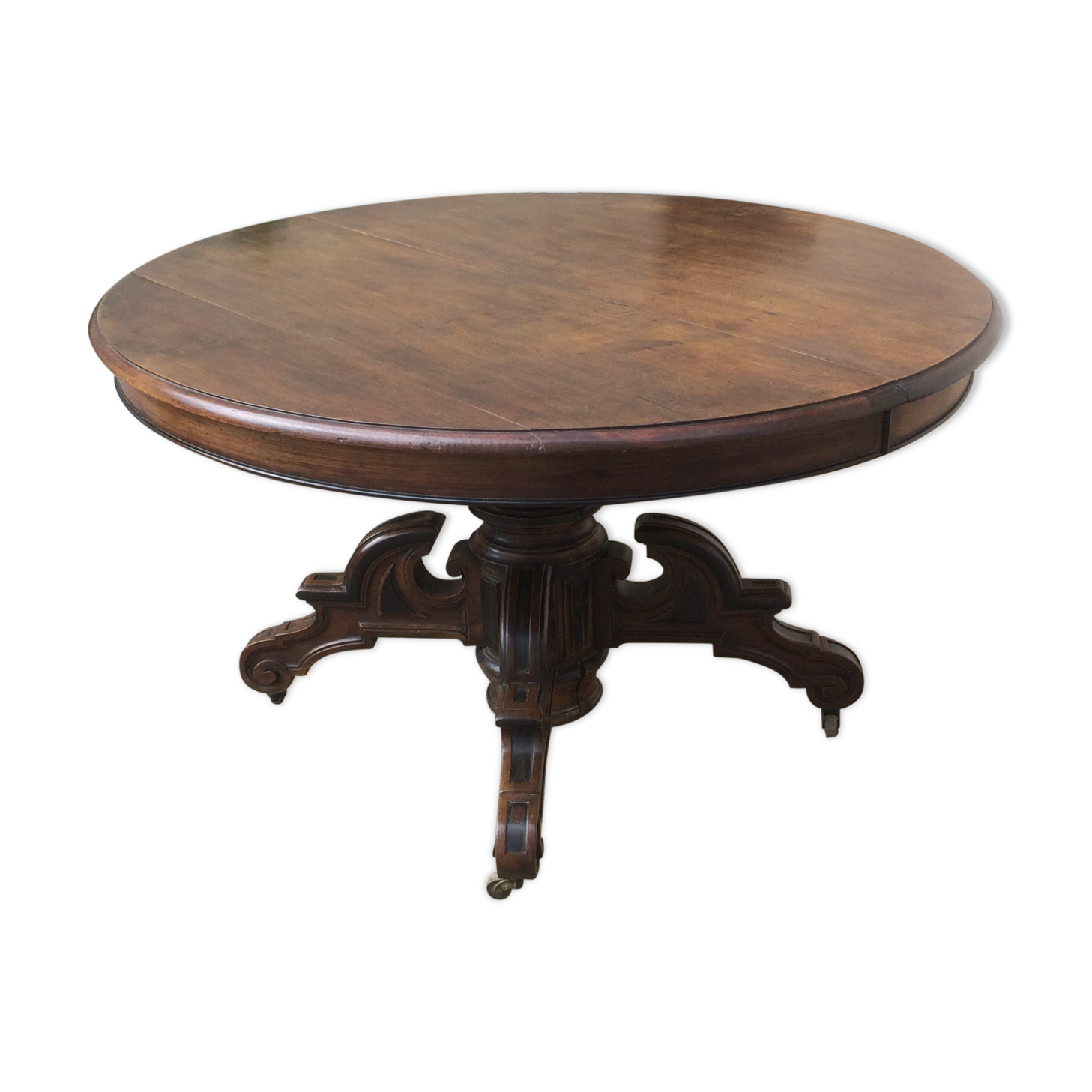 Oval table with walnut extensions Napoleon III era