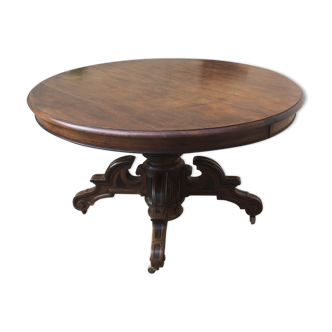 Oval table with walnut extensions Napoleon III era