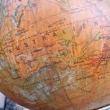 Vintage earth globe with light, Germany 1949