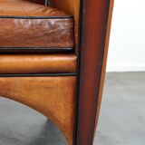 Great sheep leather Artdeco design armchair with a unique design