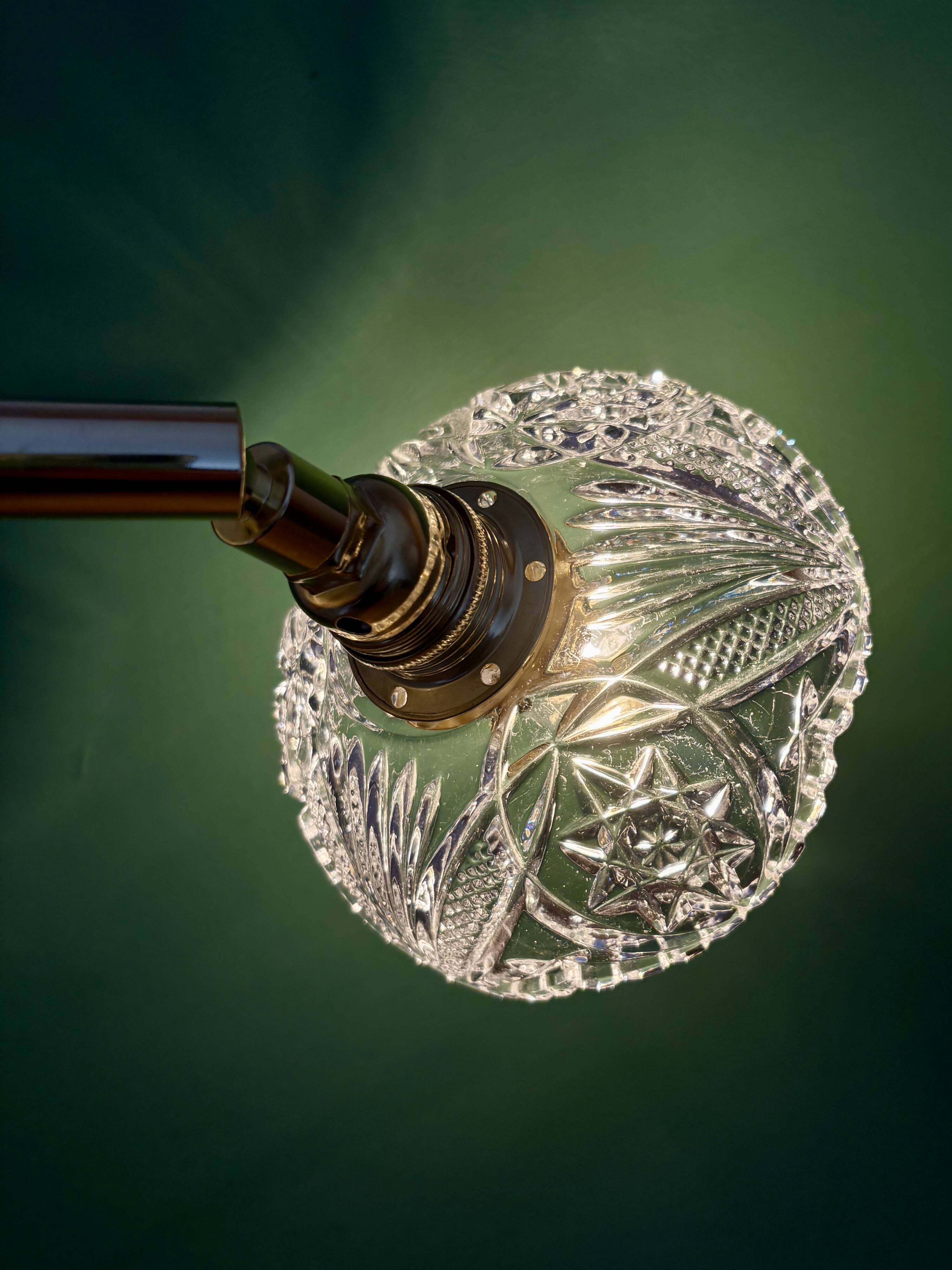 Vintage glass cut lampshade - tableware collection -