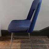 Chaise en lainage bleu 1970
