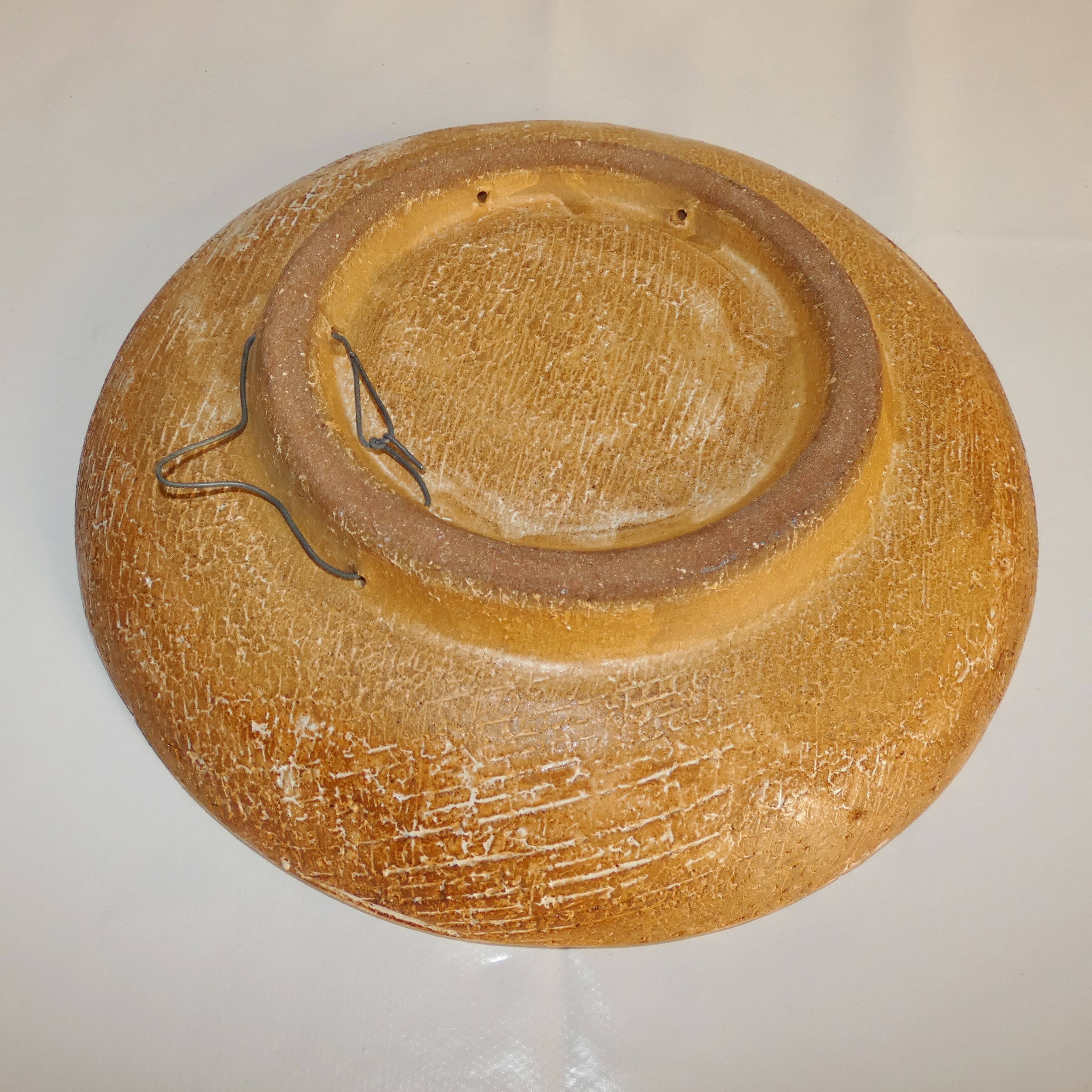 Pat and Joe Rowland Grand Plat Ceramic Scarified Sant-Vicens Perpignan 1970