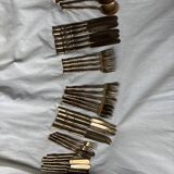 Ensemble de 35 couverts en laiton modèle Bambou vintage