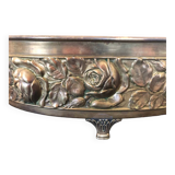 Table planter in embossed brass with floral motif late 19th century