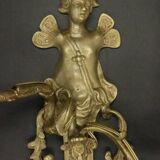 Pair of 19th century Regency style wall lights with winged nymphs -