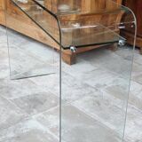 Designer console table in thermoformed tempered glass