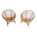 Pair of rattan armchairs