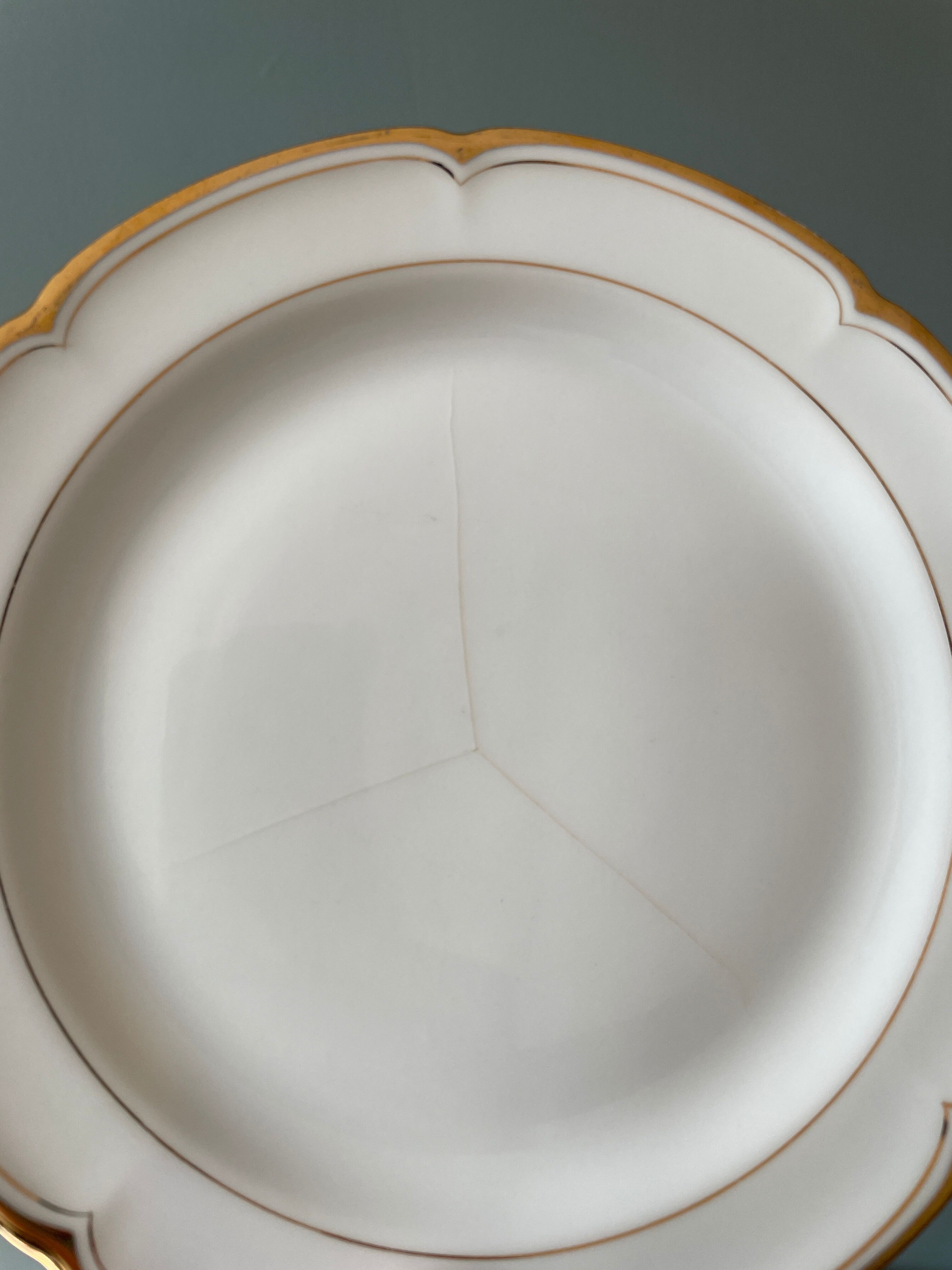 Series of 11 antique dessert plates in Vierzon porcelain