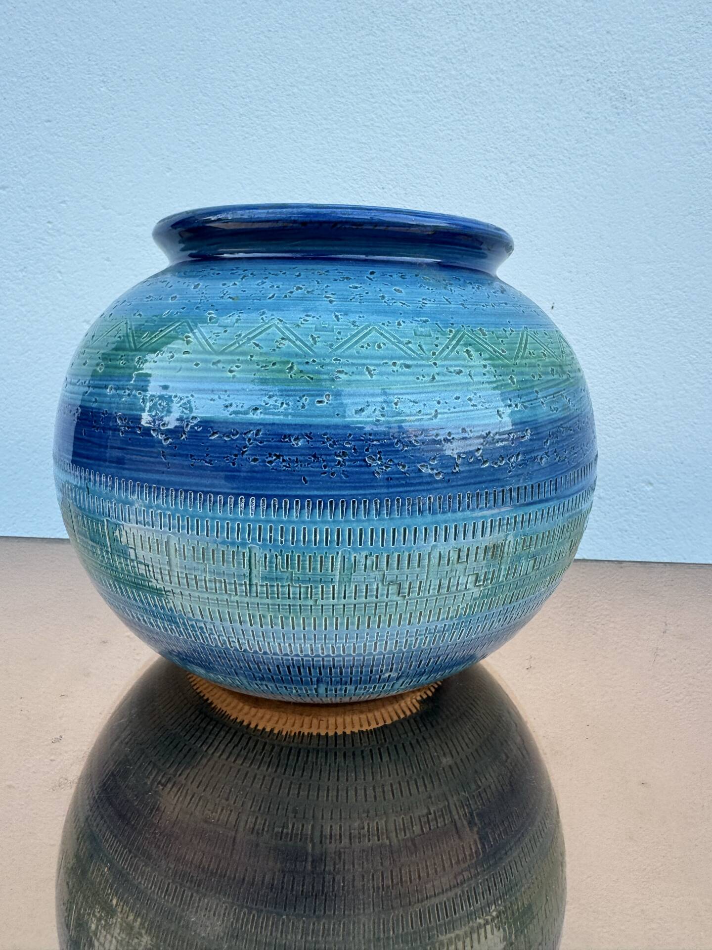 Ceramic cache pot Bitossi Aldo Londi 1960s