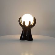 Vintage Italian ceramic and opaline lamp from the 80s