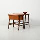 Pair of Scandinavian Nesting Coffee Tables with Yarn Box