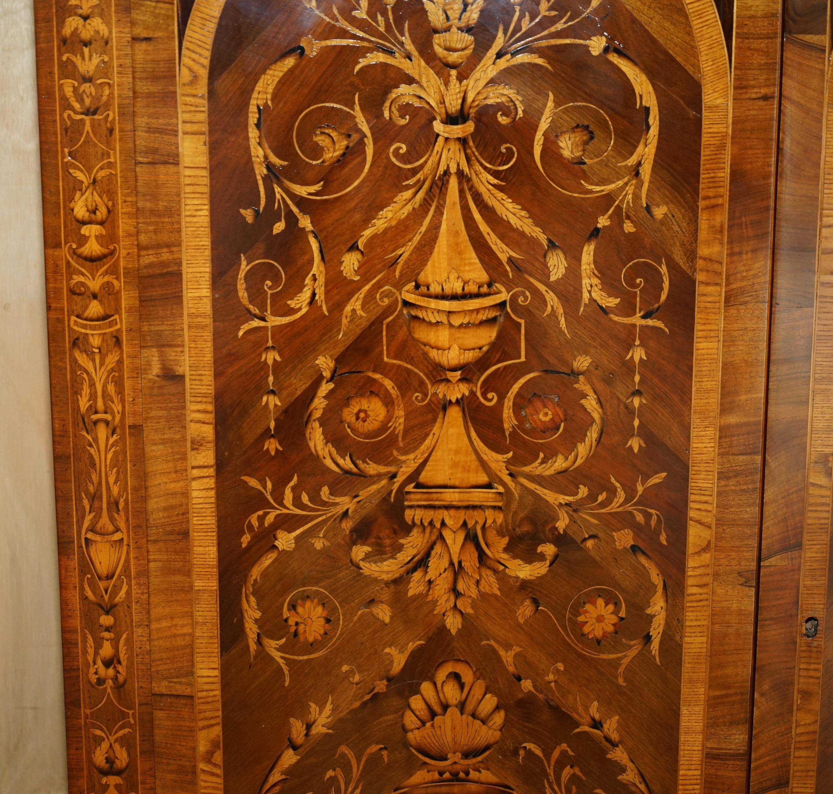 Vintage Regency style Italian marquetry wardrobe
