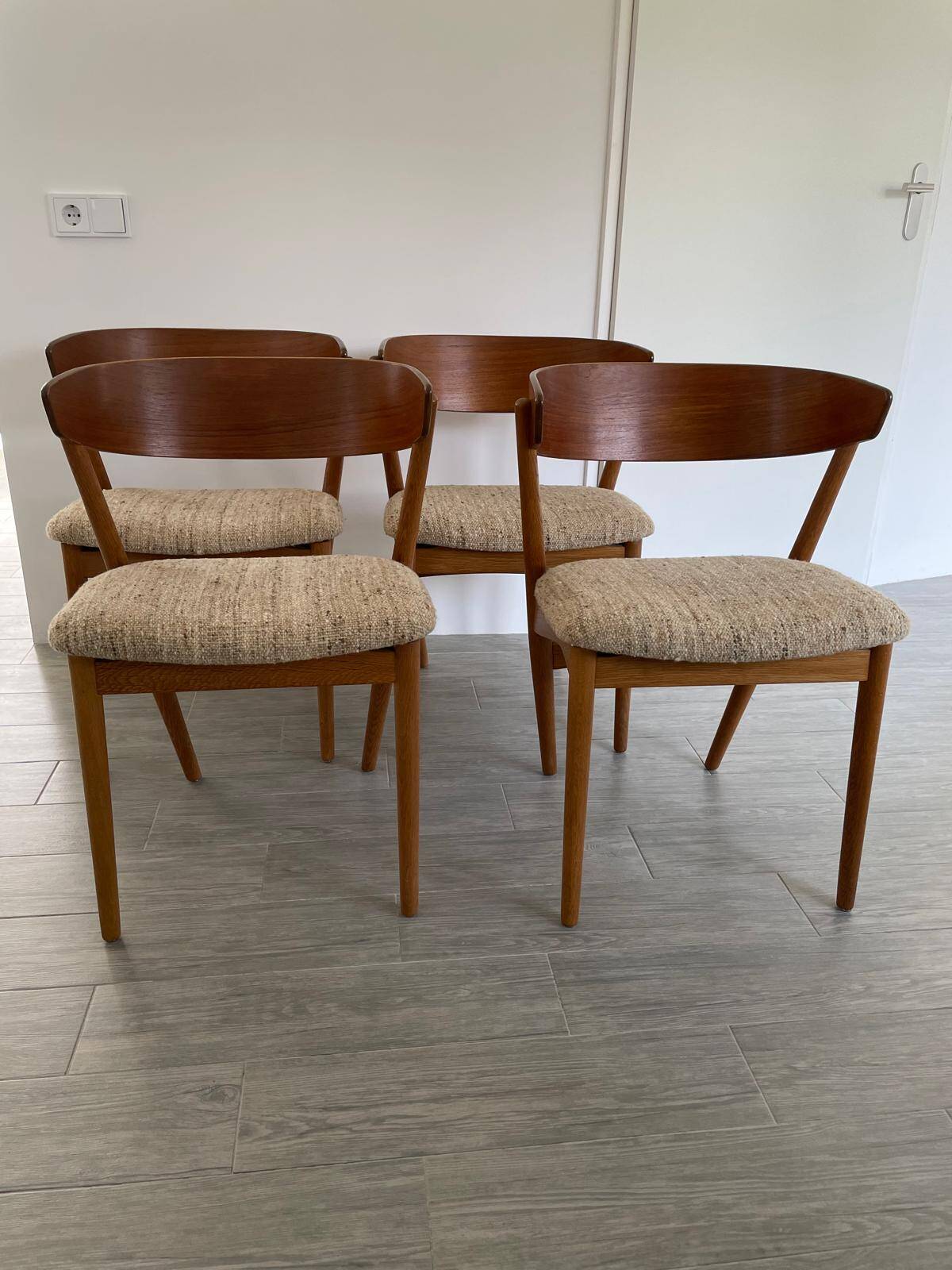 4 Helge Sibast dining chairs model 7, 1953