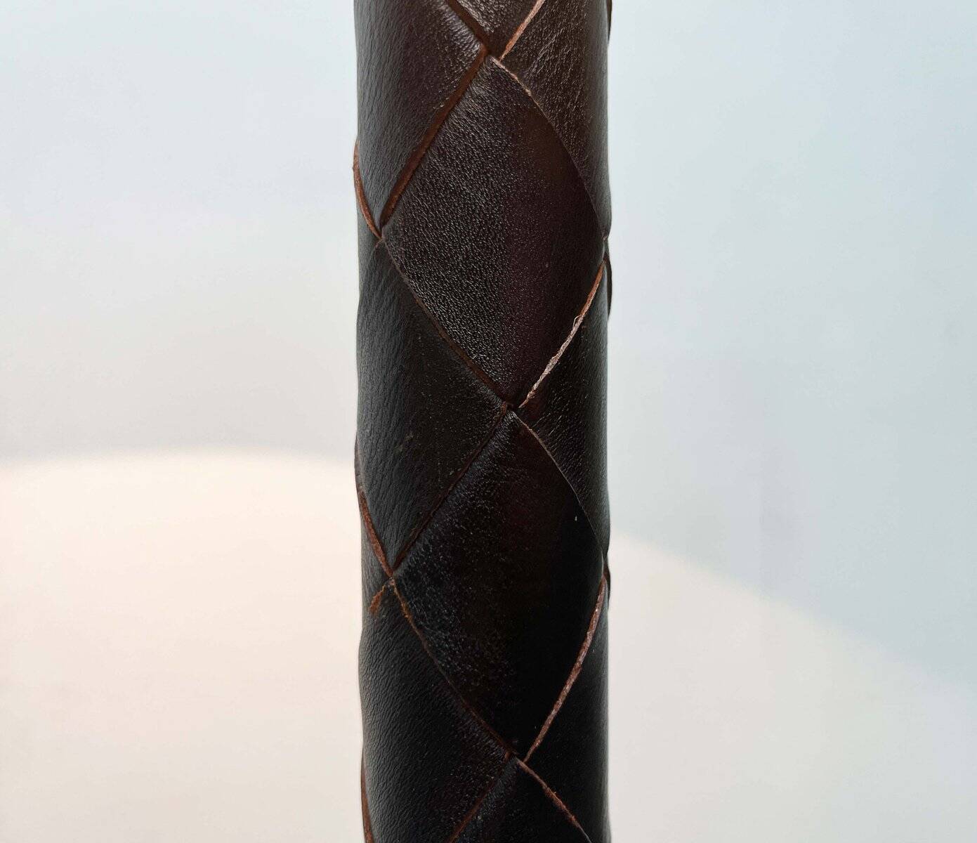 Leather floor lamp Model Flet modern Danish mid-century by Jo Hammerborg for Fog & Mørup, 1960s