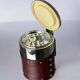 Regency leather & nails ice bucket, Italy, 1970s