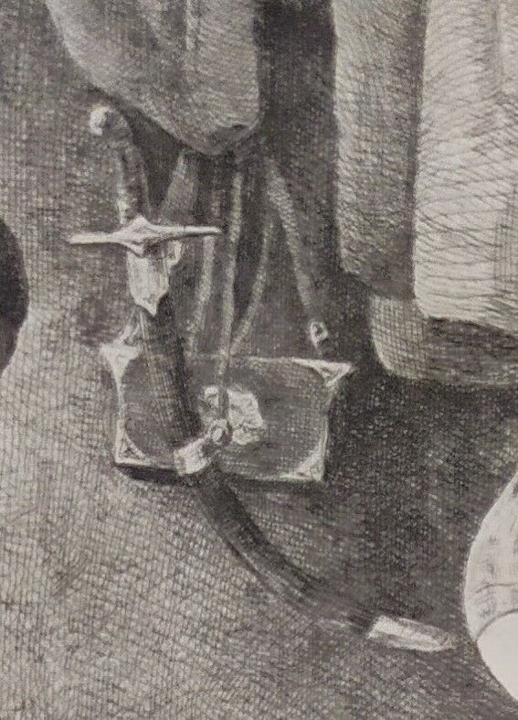 Engraving XIXth "Reading lesson in Orenburg & Country Ugsters"