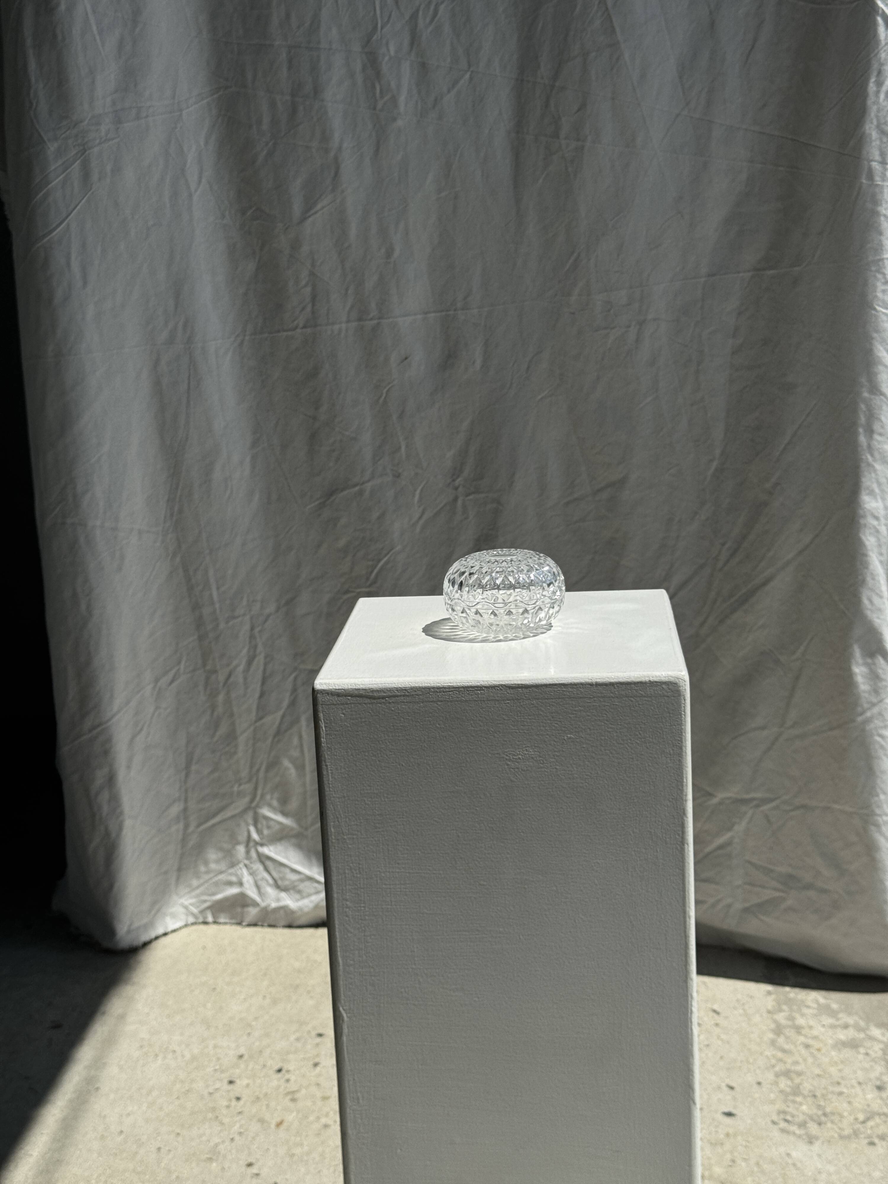 Small glass candy box Cristal d'Arques France