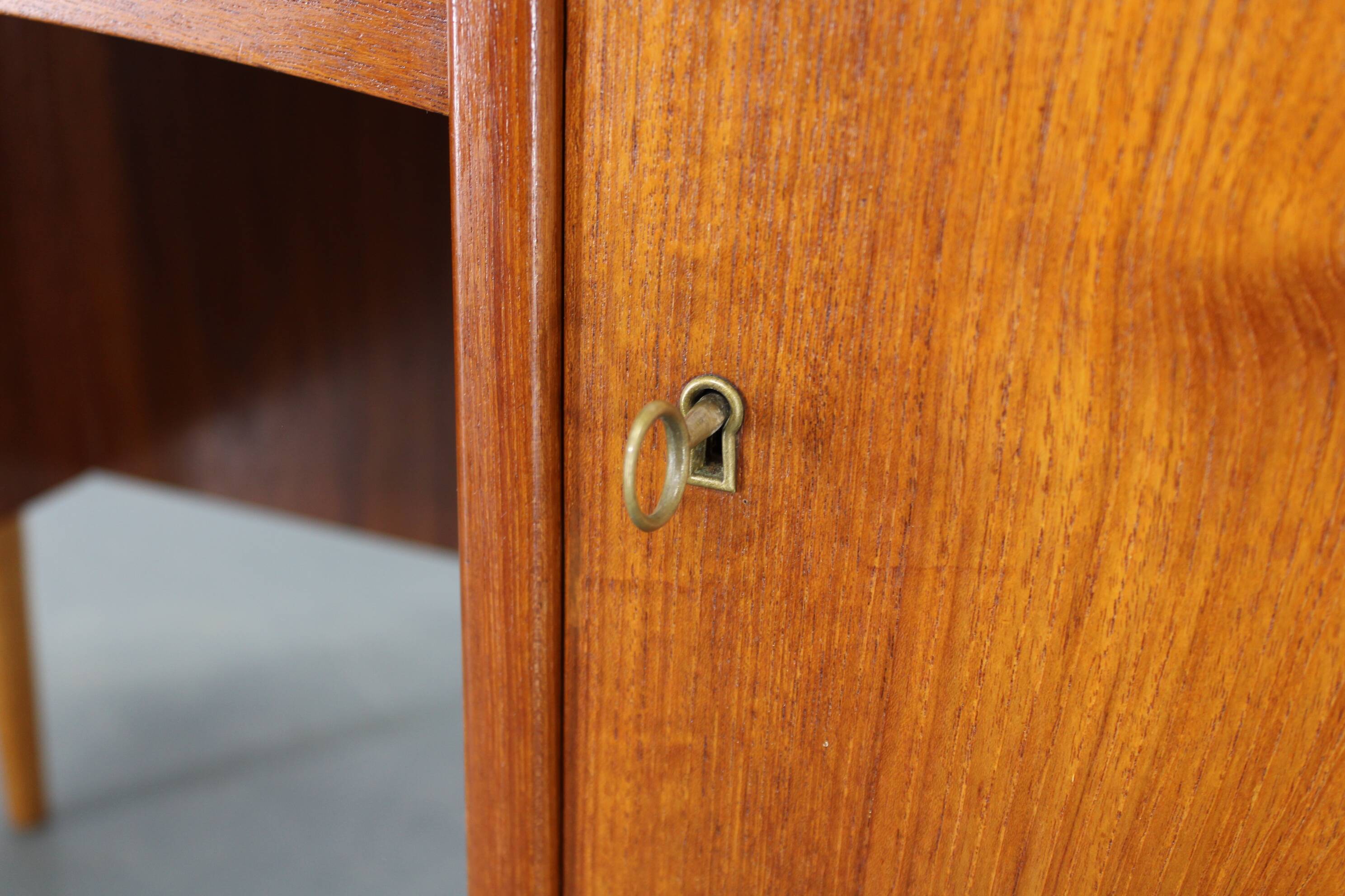 Danish mid-century modern teak writing desk with oak legs, 1960s