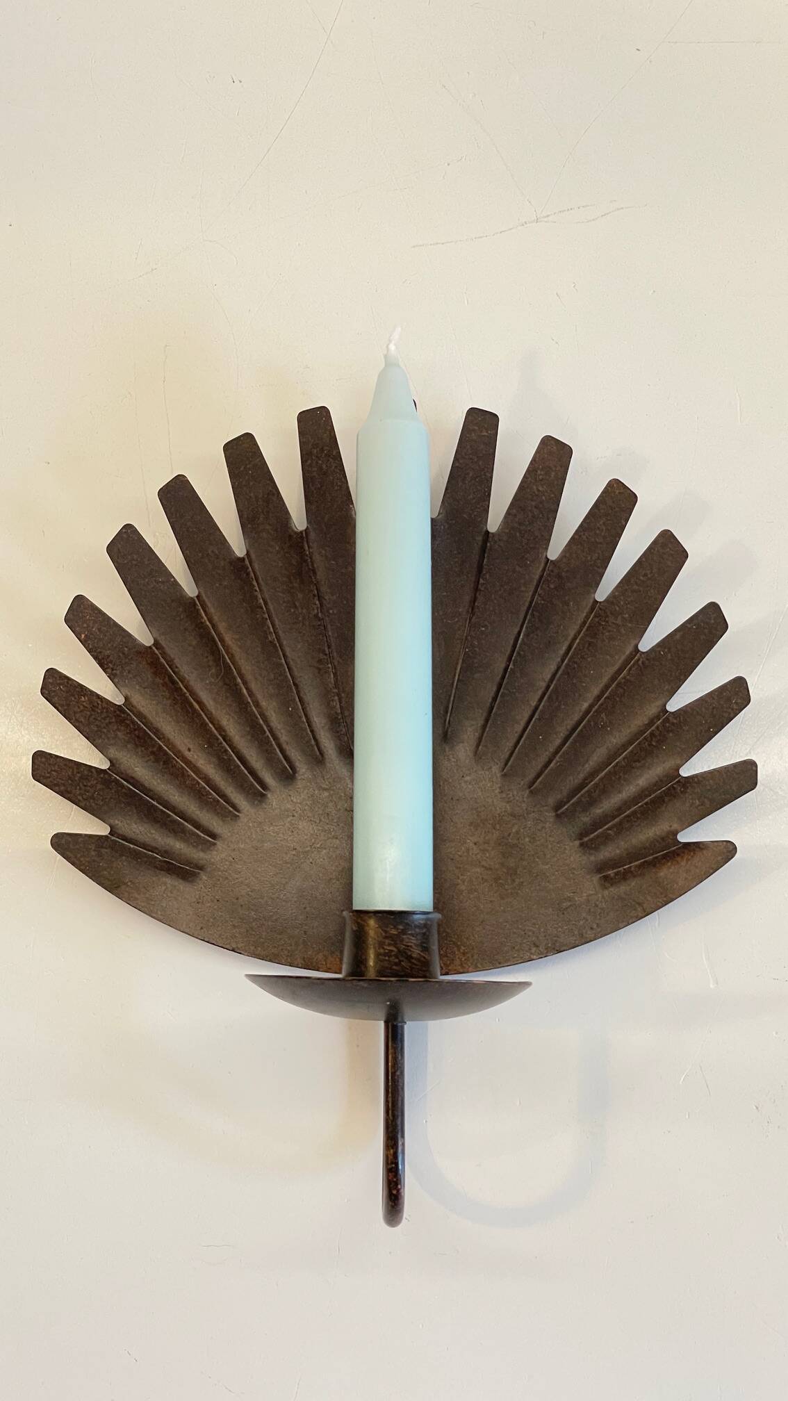 Brown patina wall candle holder