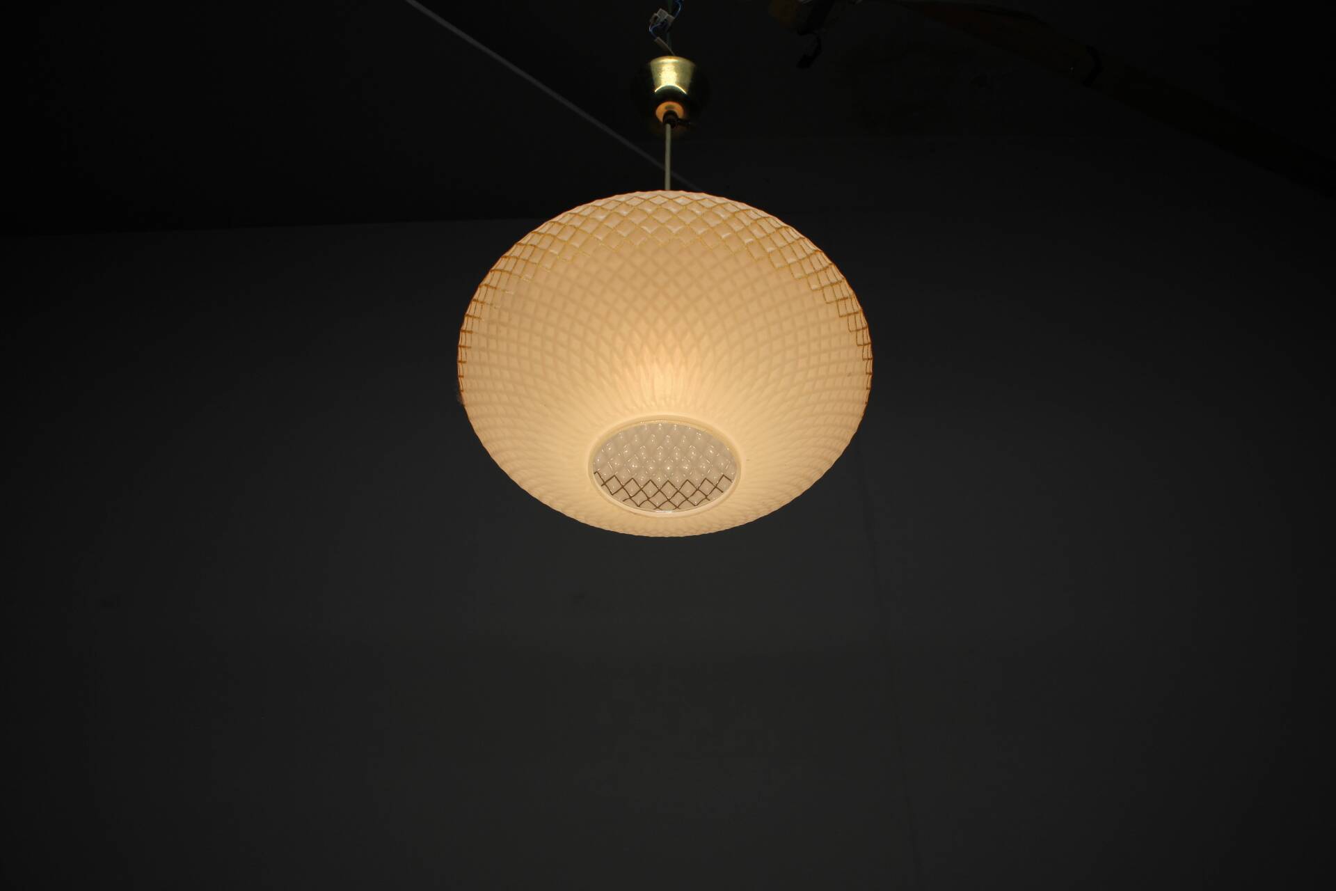 Glass pendant light, Czechoslovakia, 1970s