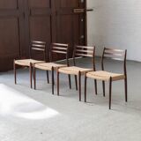 Set of 4 'model 78' dining chairs in rosewood by Niels Otto Moller