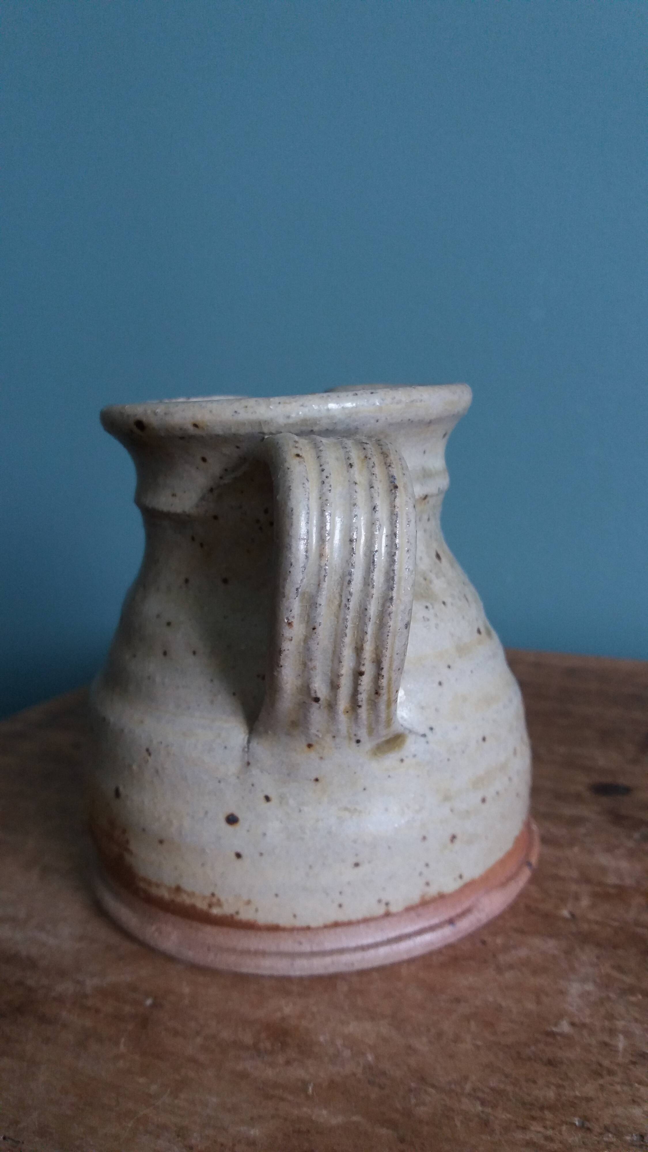 Jug, milk jug signed, Oletta pottery, Corsica