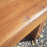 Old industrial workshop coffee table in solid teak